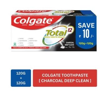 Colgate Total 12 Charcoal Deep Clean Toothpaste 120g+120g