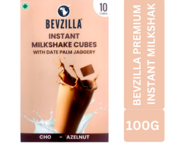 Bevzilla Premium Instant Milkshake With Dates Palms Jaggery Chocolate Hazelnut Of 100gms