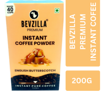 Bevzilla Premium Instant Coffee Powder Turkish Hazelnut Makes 40 Cups