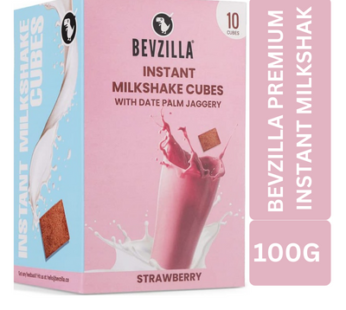 Bevzilla Premium Instant Milkshake with Dates Palms Jaggery Strawberry Of 100g